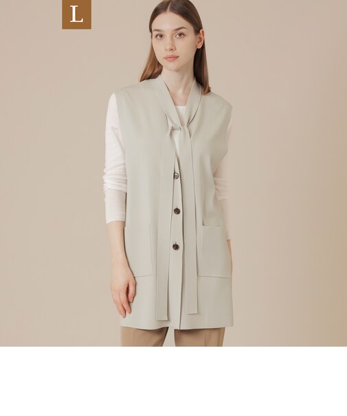 【L】クリアニットジレ