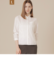 【L】コットンナイロンストレッチブラウス