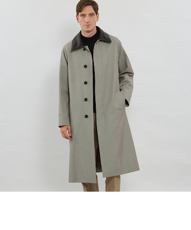 【HADSTON】【DORMEUIL】ウールコットンラグランスリーブベルテッドコート