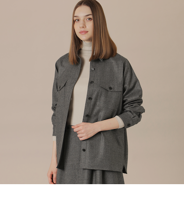 ウールサキソニーシャツ