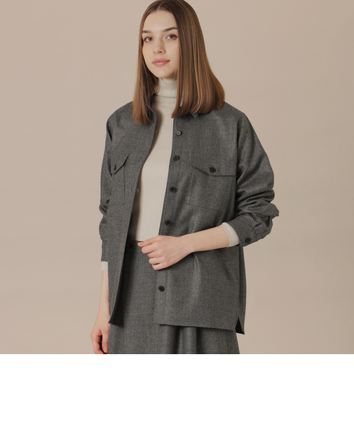 ウールサキソニーシャツ