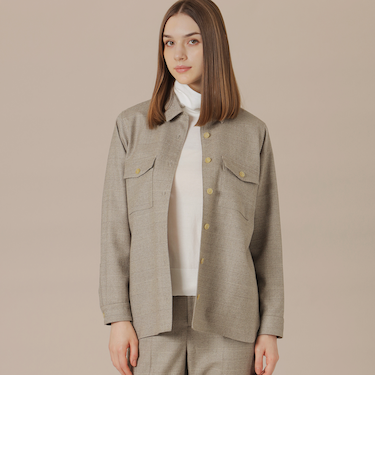 ウールサキソニーシャツ