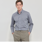 コットンカシミヤボタンダウンシャツ