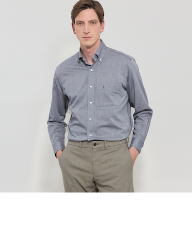 コットンカシミヤボタンダウンシャツ