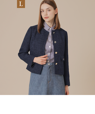 【L】ベルベットヤーンツイードジャケット