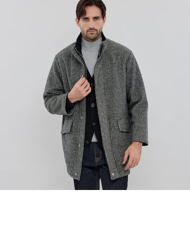 【HEAT TWEED】【Ettrick】ヒートツイードスタンドカラーブルゾン