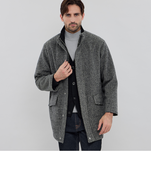 【HEAT TWEED】【Ettrick】ヒートツイードスタンドカラーブルゾン