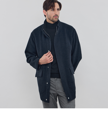 【HEAT TWEED】【Ettrick】ヒートツイードスタンドカラーブルゾン