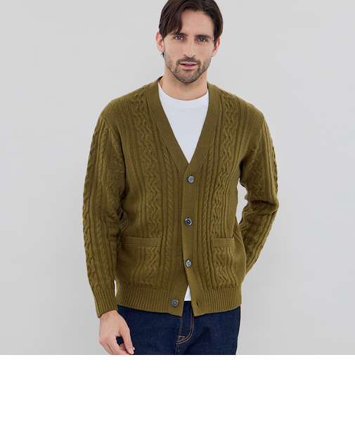 アランニットカーディガン