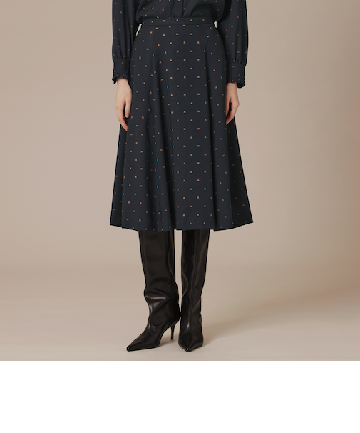 Ｍドットプリントスカート