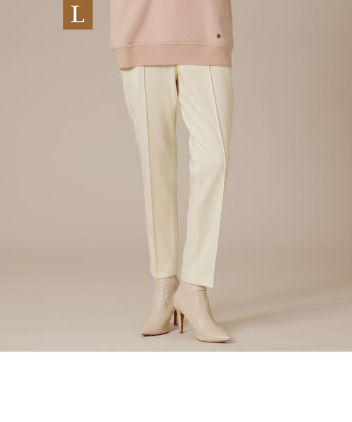 【L】ウォッシャブルウールクロップドパンツ