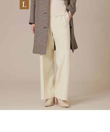 【L】ウォッシャブルウールワイドパンツ