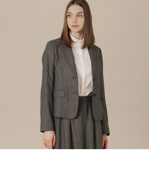 【婦人画報11月号掲載】レーヨンウールハウンドトゥースジャケット