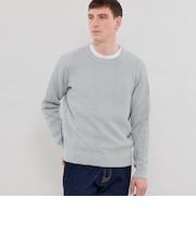 【LEON掲載】ランダムメッシュクルーネックニット