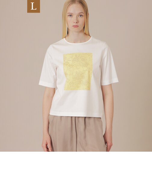 【L】【BIBURY FLOWER】カラーバイブリーコットンTシャツ