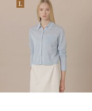 【婦人画報4月号掲載】【L】シャイニーリネンニットシャツ