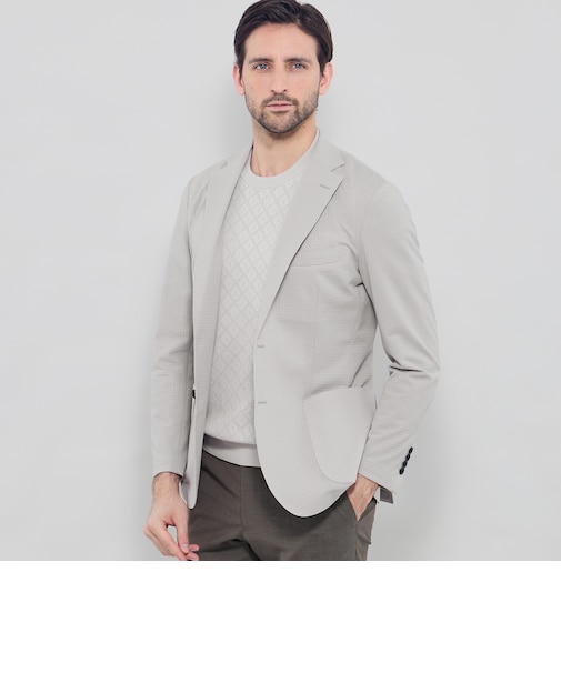 【FLEX JERSEY】ハウンドトゥースサッカージャージージャケット