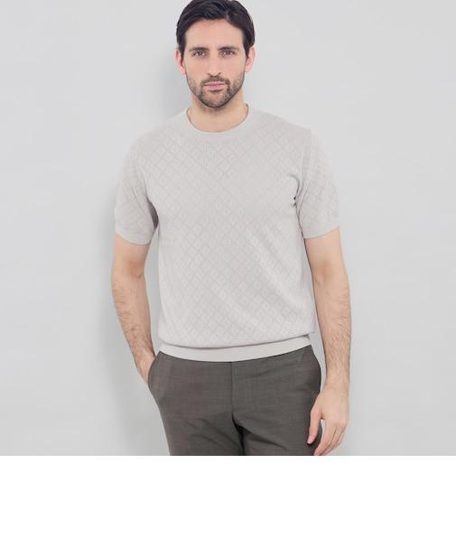 【LEON掲載】ランダムアイレットニットTシャツ