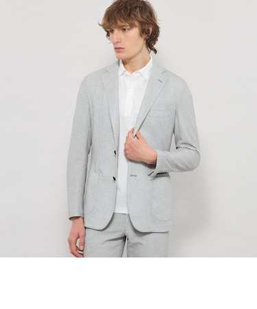 【WEB・一部店舗限定】【BREASY JACKET】メランジメッシュジャージーセットアップジャケット