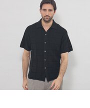 【LEON掲載】オープンカラーアイレットニット