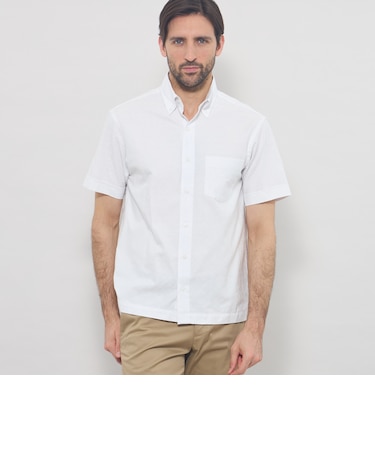 【WEB・一部店舗限定】アンドリュージャカード半袖釦ダウンシャツ