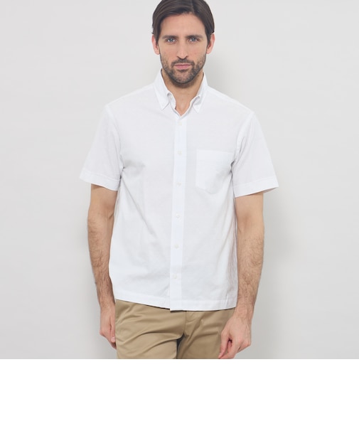 【WEB・一部店舗限定】アンドリュージャカード半袖釦ダウンシャツ