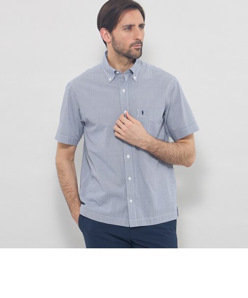 【WEB・一部店舗限定】シアサッカー半袖釦ダウンシャツ