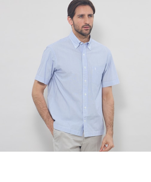 【WEB・一部店舗限定】シアサッカー半袖釦ダウンシャツ