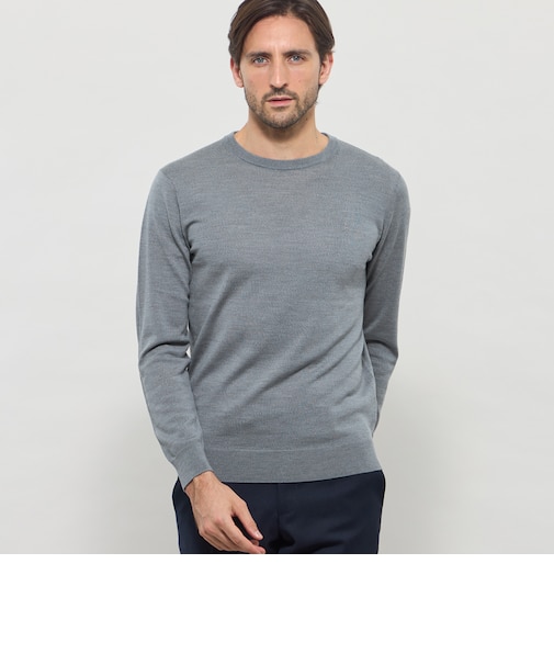 【LEON掲載】14ゲージウォッシャブルウールクルーネックニット