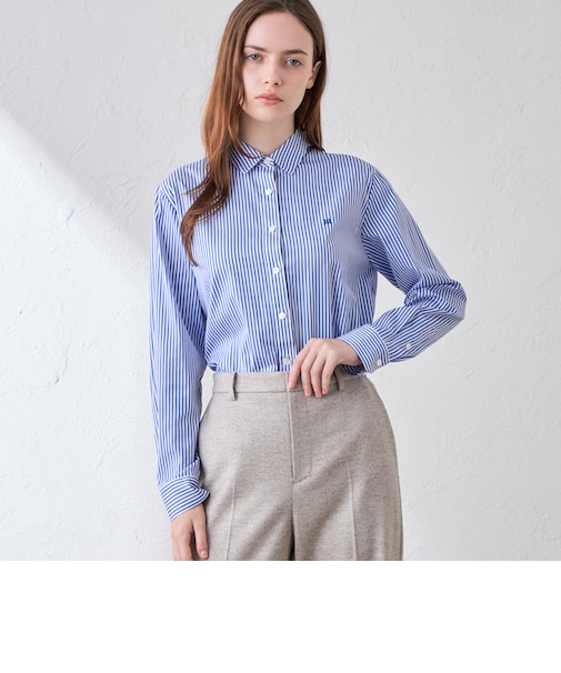 【エクラ11月号掲載】【The Essential Collection】スビンコットンブロードシャツ