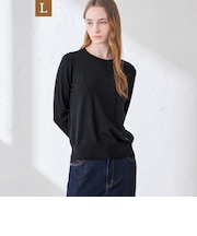 【WEB・一部店舗限定】【L】リアプレーンニットクルーネックプルオーバー