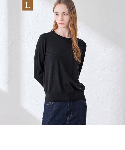 【WEB・一部店舗限定】【L】リアプレーンニットクルーネックプルオーバー