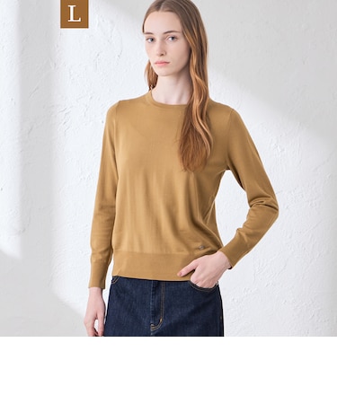【WEB・一部店舗限定】【L】リアプレーンニットクルーネックプルオーバー
