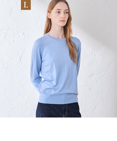 【WEB・一部店舗限定】【L】リアプレーンニットクルーネックプルオーバー