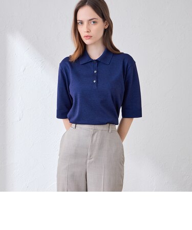 【WEB・一部店舗限定】シャイニーニットポロシャツ