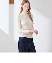 【WEB・一部店舗限定】【L】リアリブニットタートルネックプルオーバー