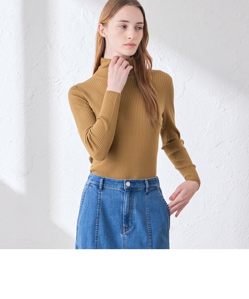 【WEB・一部店舗限定】リアリブニットタートルネックプルオーバー