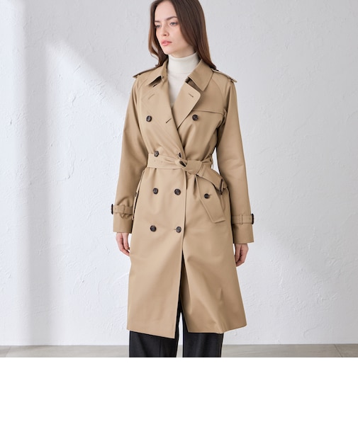 【WEB・一部店舗限定】【FALKIRK LONG/ファルカークロング】ポリエステルコットンギャバジントレンチコート