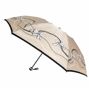 【折りたたみ傘】ランバン オン ブルー (LANVIN en Bleu) ナイロンサテン リボン柄 雨傘