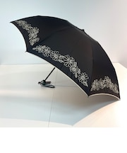 【折りたたみ傘】ルフジュ (refuge) 花プリント 軽量 8本骨 雨傘