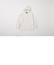コージーニットロングスリーブフーディ