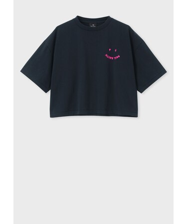 ウィメンズ "Happy" クロップド 半袖Tシャツ
