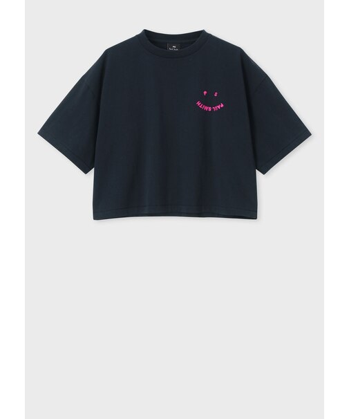 ウィメンズ "Happy" クロップド 半袖Tシャツ
