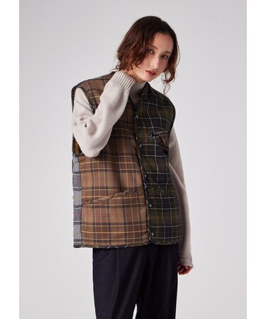 ウィメンズ "Paul Smith Loves Barbour" タータンチェックベスト