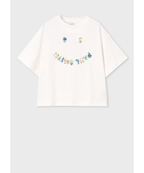 ウィメンズ "Happy" Floral Patchwork 半袖Tシャツ