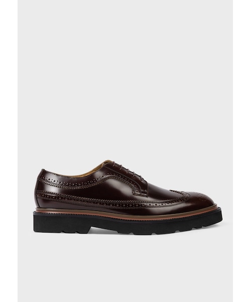 【現行 超美品】ポールスミス　Count　ウイングチップシューズ　ハイシャイン ハイシャインレザー ウイングチップシューズ｜ポール・スミスバッグの