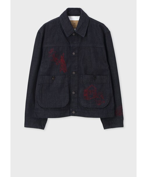 "Embroidered" デニムブルゾン