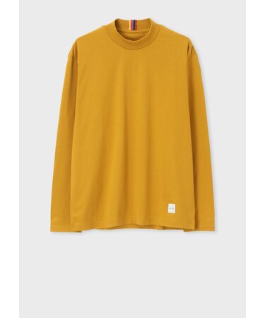 ストライプタブ モックネック ロングスリーブTシャツ