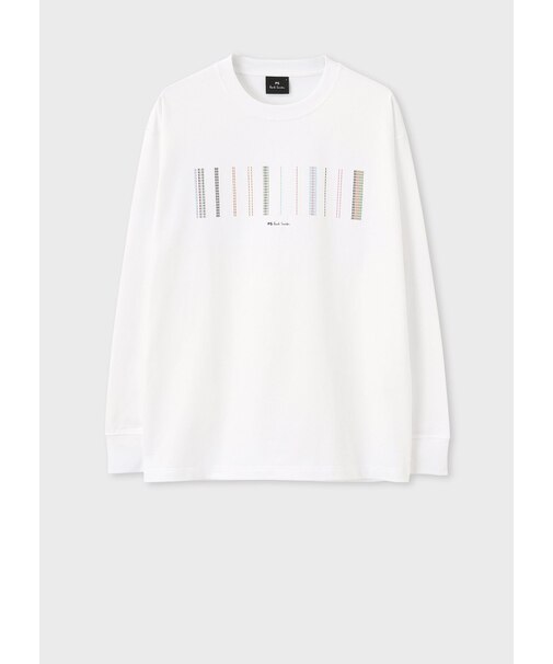 カラーステッチストライプ 長袖Tシャツ
