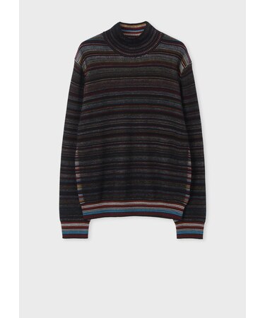 "Signature Stripe" ロールネック ニット